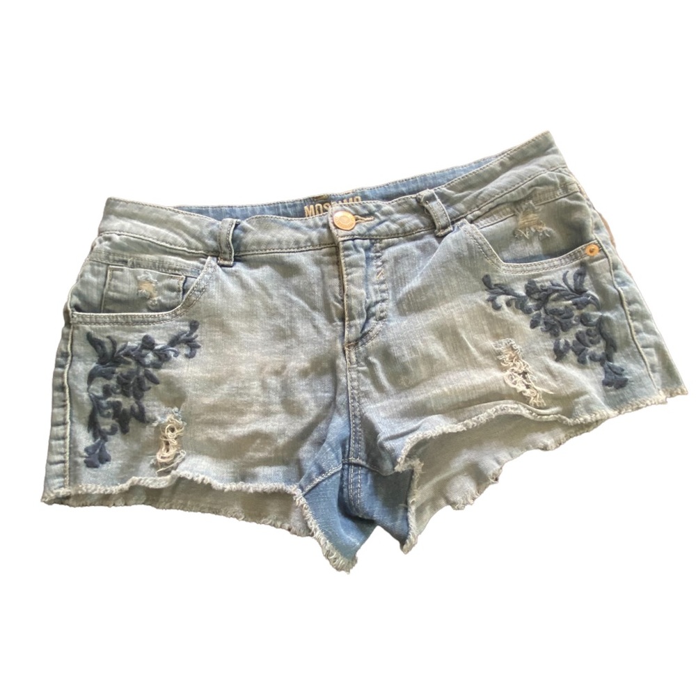 Mossimo Floral Embroidered Jean Shorts